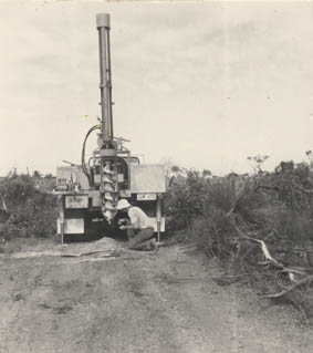 Scientist taking soil samples near Middle River on Kangaroo Island