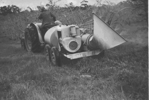 The first Okanagan turbo mist sprayer imported into Australia in 1951