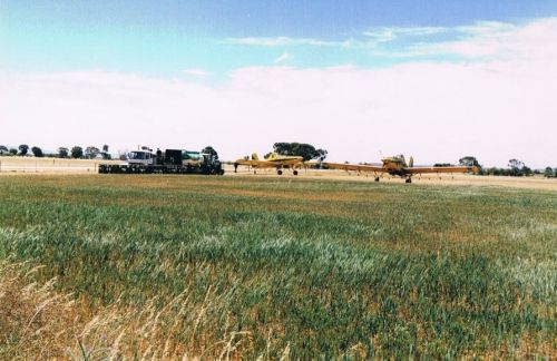 Aerial spraying for locusts in the 1980s.