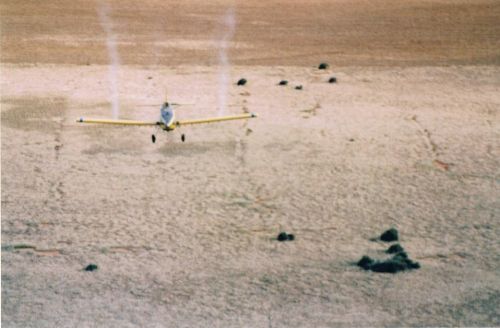 Aerial spraying for locusts in the 1980s.