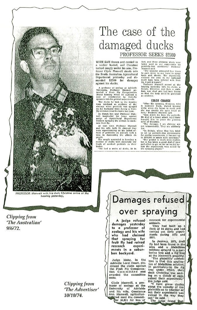 Clipping from The Australian 09.06.72 and The Advertiser 10.10.74